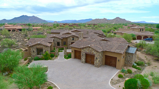 Multiple houses in a desert