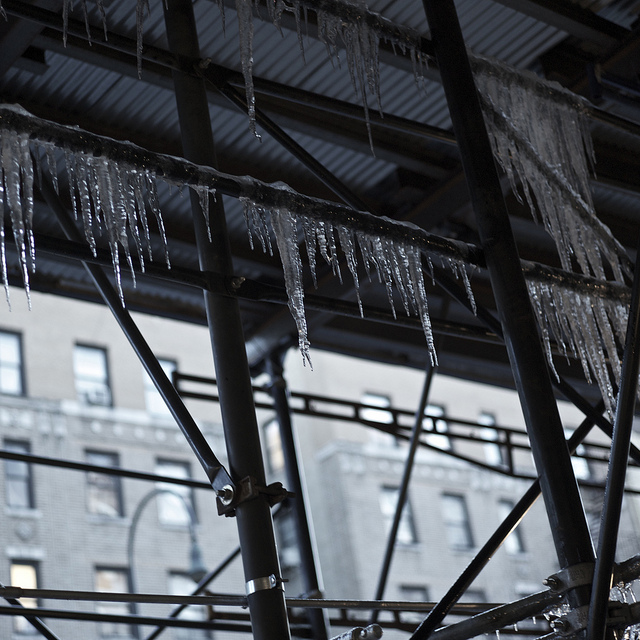 Icicles are forming due to cold weather.