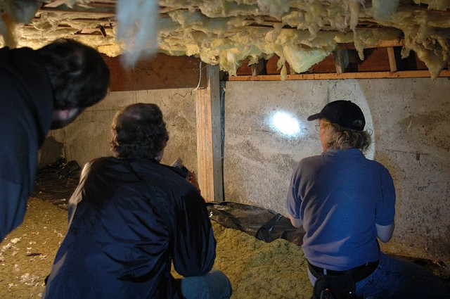 Three men doing a house inspection 