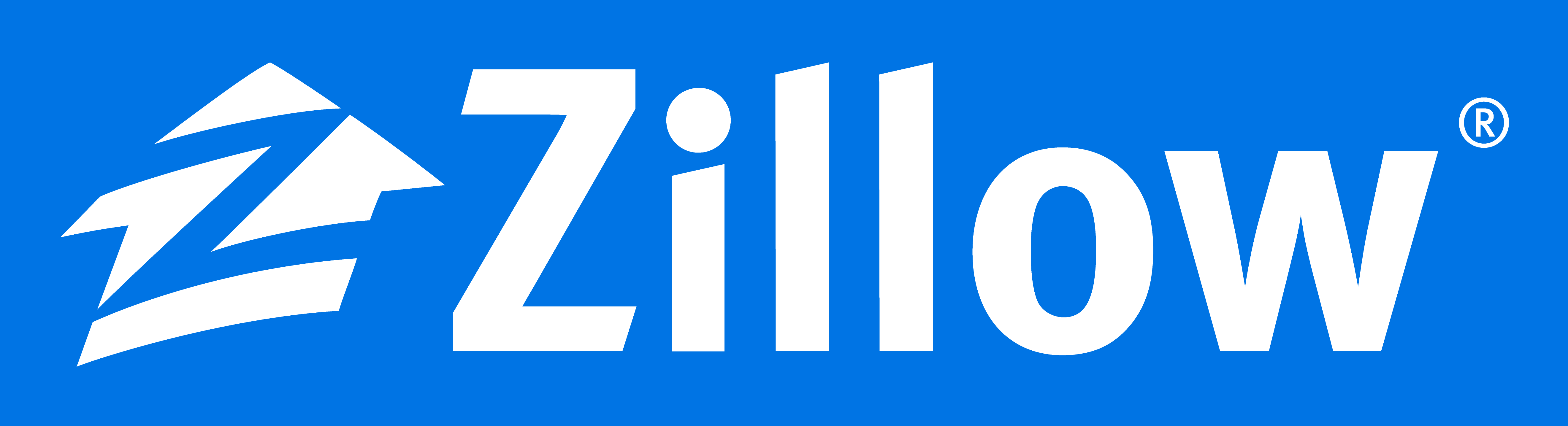 Blue and white Zillow Logo