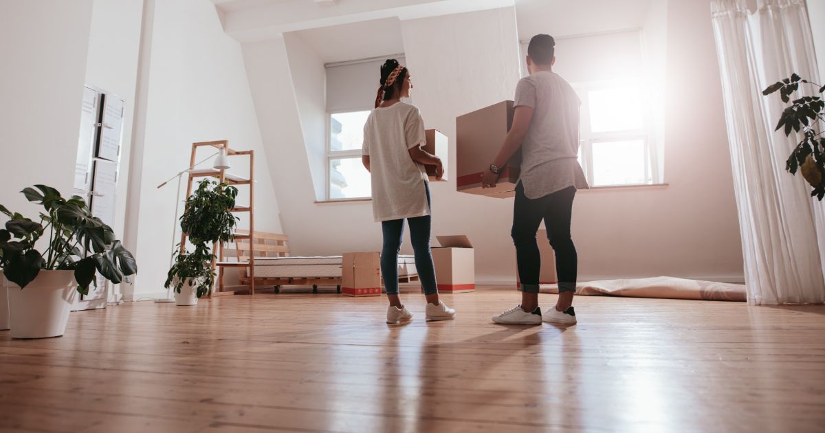 couple moving boxes